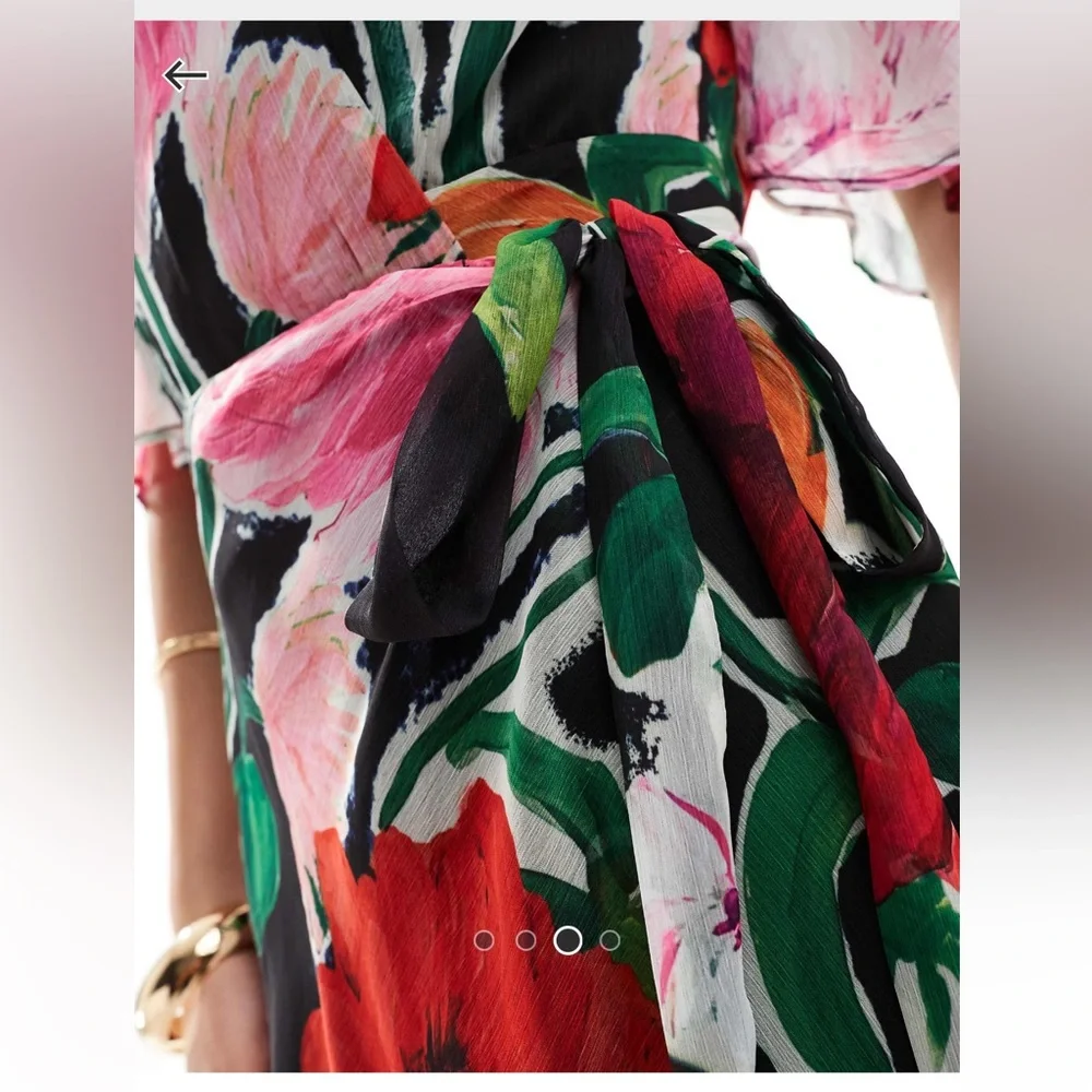 Hope & Ivy Floral Wrap Maxi Dress - Picture 4 of 4